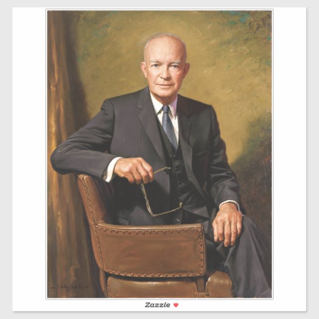 Dwight Eisenhower President White House Portrait Aufkleber (Blatt)