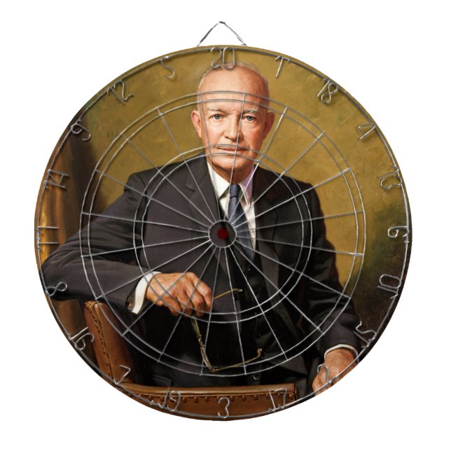 Dwight Eisenhower President White House Portrait Dartscheibe (vorne)