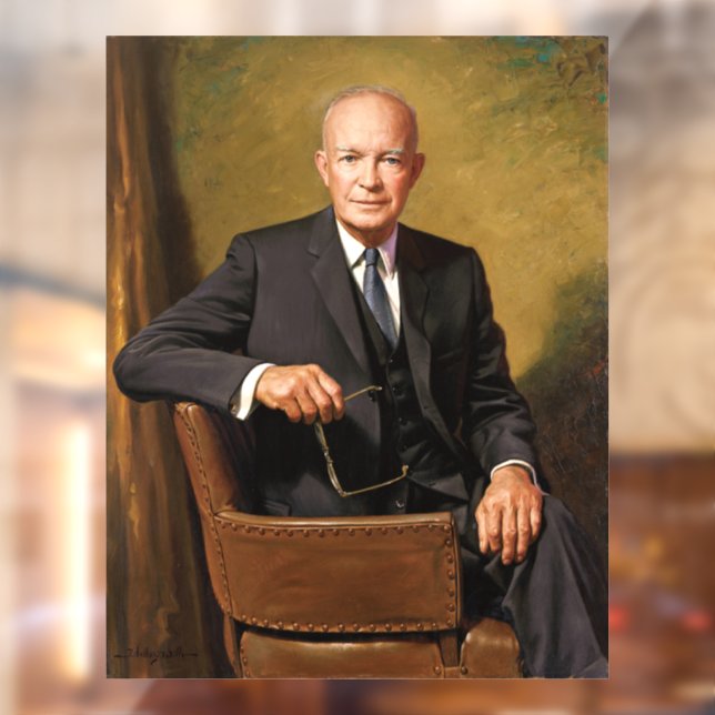 Dwight Eisenhower President White House Portrait Fensteraufkleber (Blatt 2)