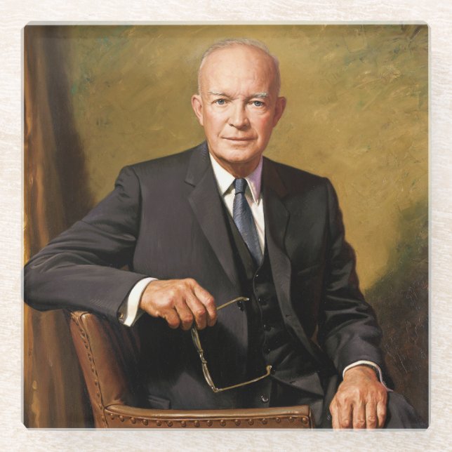 Dwight Eisenhower President White House Portrait Glasuntersetzer (Vorderseite)