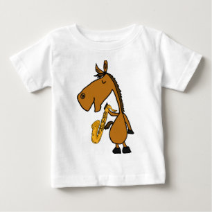 DY - Cooles Pferd und Saxophon-Shirt Baby T-shirt