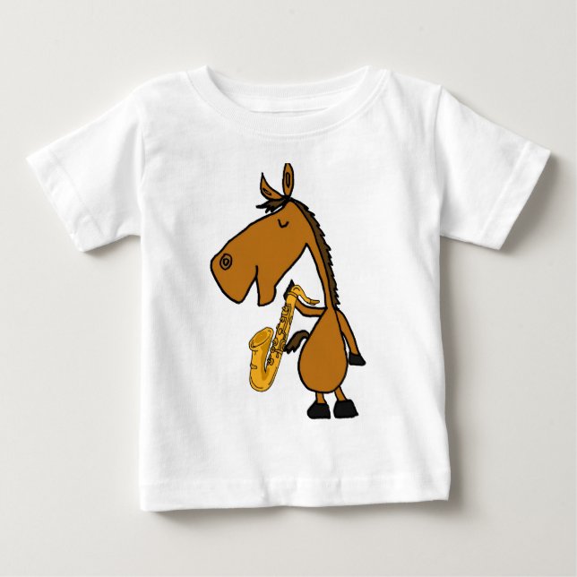 DY - Cooles Pferd und Saxophon-Shirt Baby T-shirt (Vorderseite)