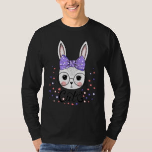 Dy Niedlich Bunny Face Bow Krawatte Happy Ostertag T-Shirt