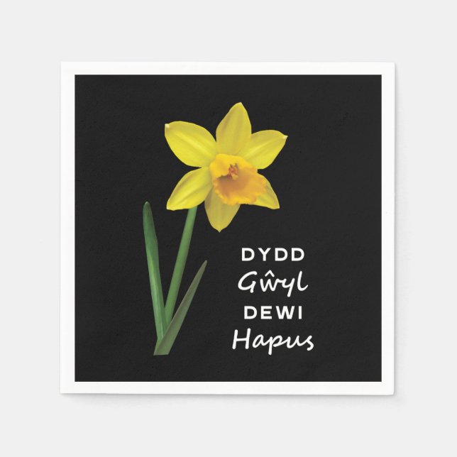 Dydd GḥDewi Hapus Happy St David's Day Serviette (Vorderseite)