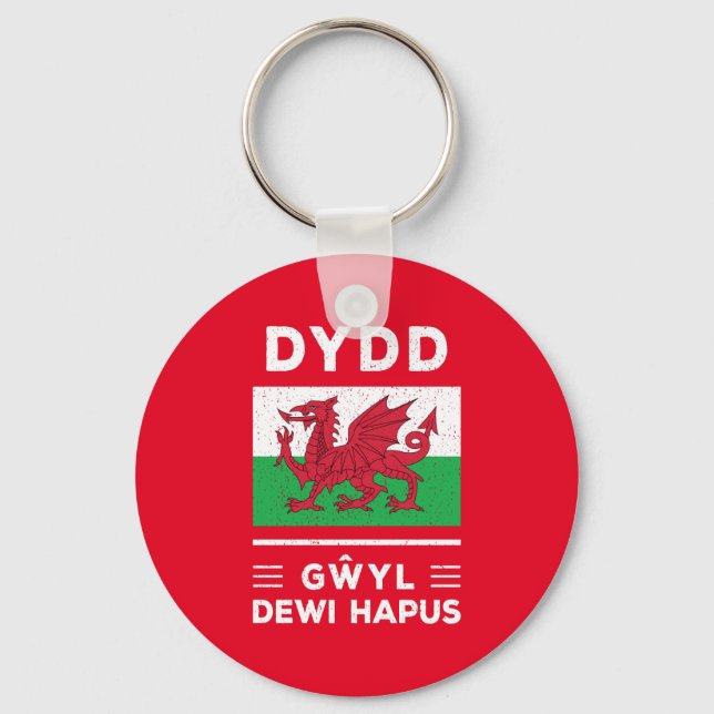 Dydd GÆDewi Hapus Happy St Davids Day 3 Schlüsselanhänger (Vorderseite)