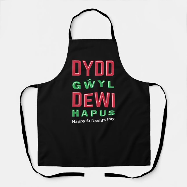 Dydd GÆDewi Hapus Happy St Davids Day 5 Schürze (Vorderseite)
