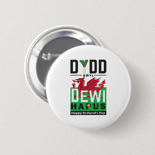 Dydd GÆDewi Hapus Happy St Davids Day 6 Button