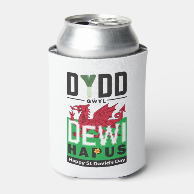 Dydd GÆDewi Hapus Happy St Davids Day 6 Dosenkühler (Kanne Vorderseite)
