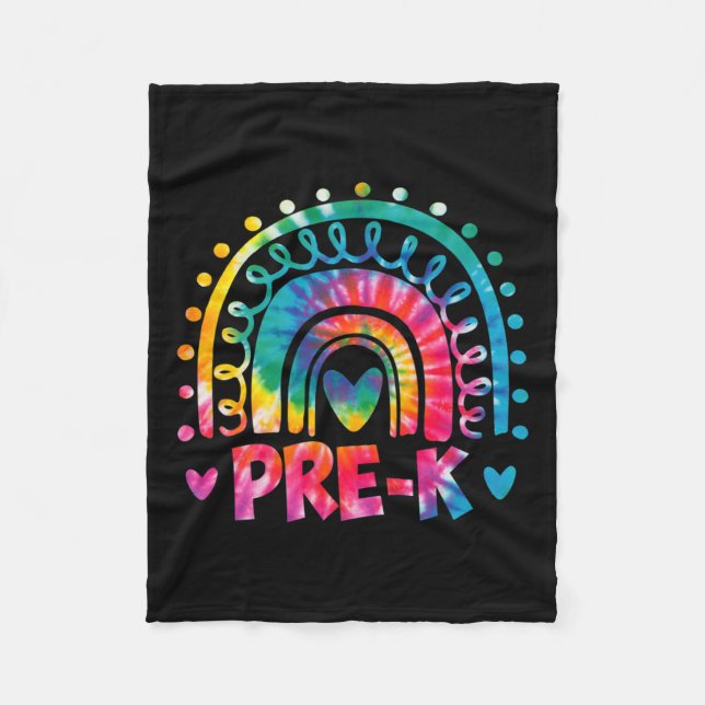 Dye Prek Teacher Rainbow Preschool Back to School Fleecedecke (Vorderseite)