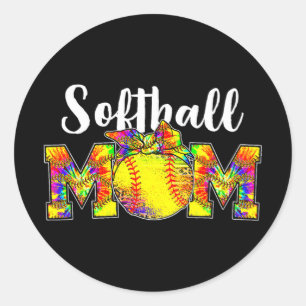 Dye Softball Mama T-Shirt Softball Game Day Vibes  Runder Aufkleber
