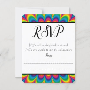 Dye Tie Psychédélique RSVP / Carte de réponse
