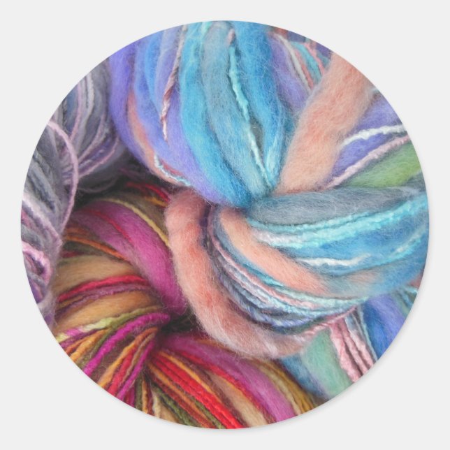Dyed Knitting Yarn Runder Aufkleber (Vorderseite)