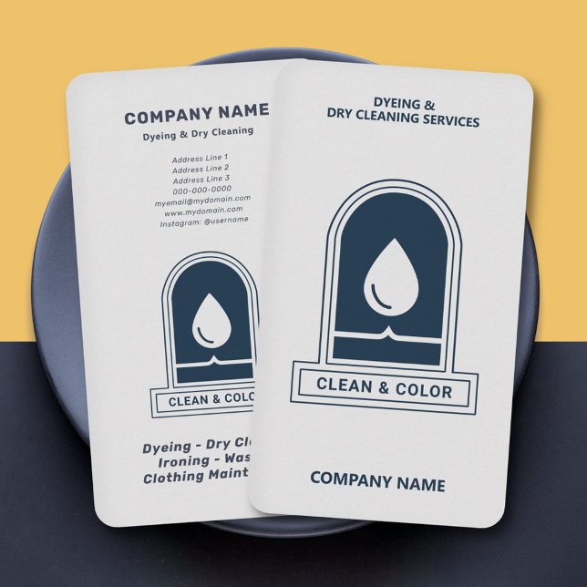 Dyeing & Dry Cleaning Vertical Visitenkarte (Dyeing & Dry Cleaning Vertical Business Card)