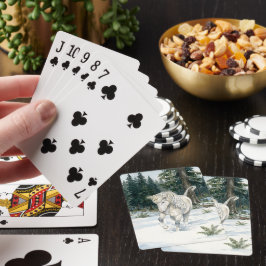 Dyfra Isländisches Einhorn tollt im schneebedeckte Spielkarten