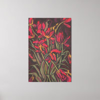 Dying Tulips Red Blume Statement Floral Painting
