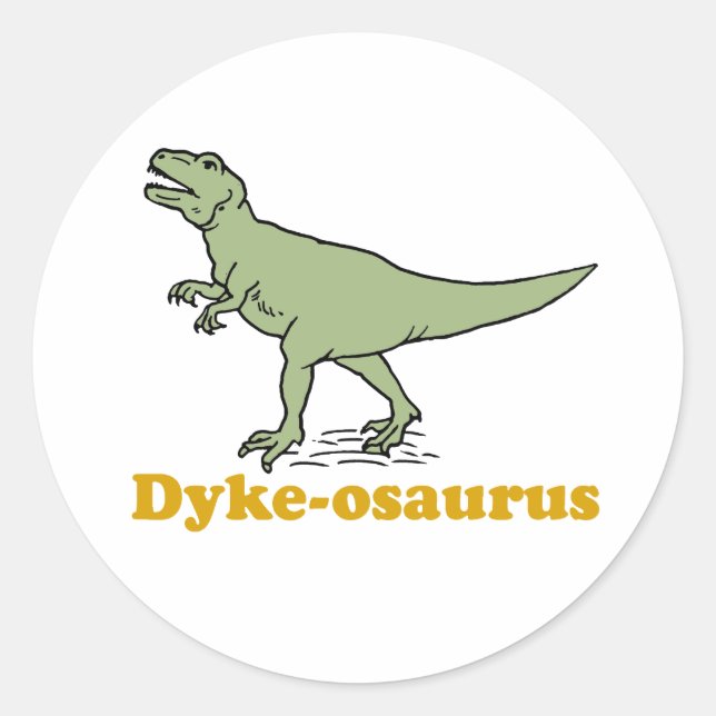 Dyke-Osaurus Runder Aufkleber (Vorderseite)