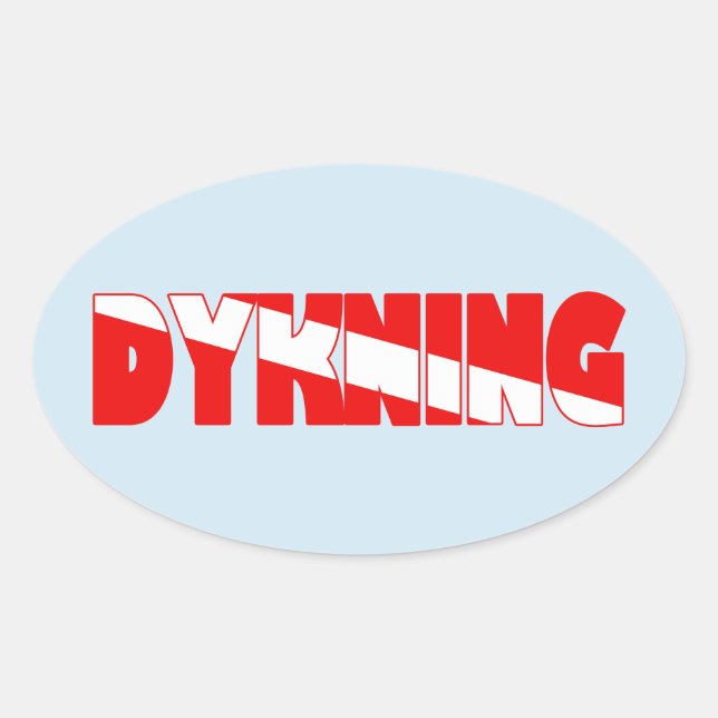 Dykning (Dänisch) Ovaler Aufkleber (Vorderseite)