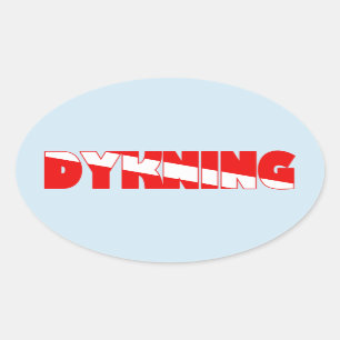 Dykning (Dänisch) Ovaler Aufkleber