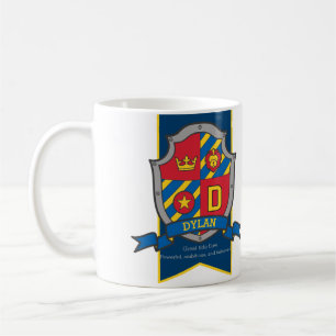 Dylan Buchstabe D Heraldik rot blau Namensbedeutun Kaffeetasse