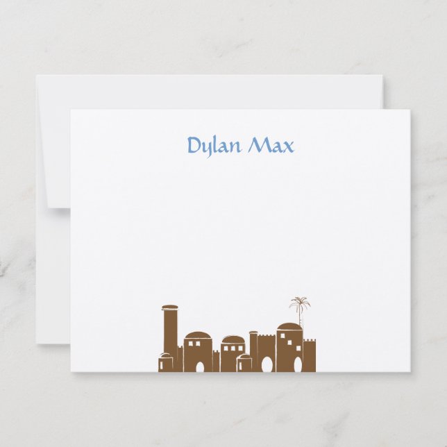 Dylan Max Jerusalem Jewish Bar Mitzvah Karte (Vorderseite)