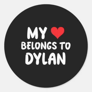 Dylan - Mein Herz gehört Dylan - Liebe Runder Aufkleber