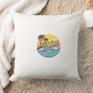 Dylan Retro-Sonnenuntergangs-Name-Design Kissen