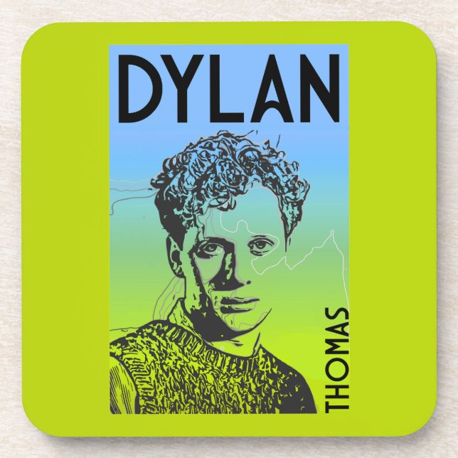 Dylan Thomas Welsh Poet Getränkeuntersetzer (Vorderseite)