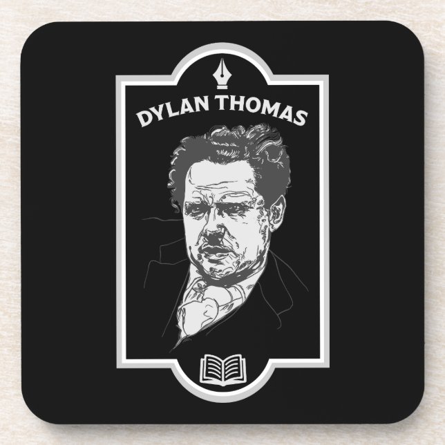 Dylan Thomas Welsh Poet Getränkeuntersetzer (Vorderseite)