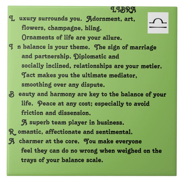 Dylan-Waage-Fliese Fliese (Vorderseite)