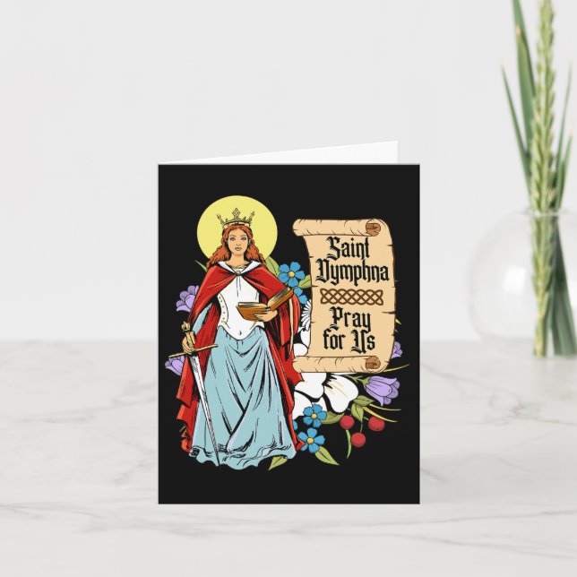 Dymphna Purity Lily Patron St. Mental Health Cat Karte (Vorderseite)