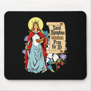 Dymphna Purity Lily Patron St. Mental Health Cat Mousepad