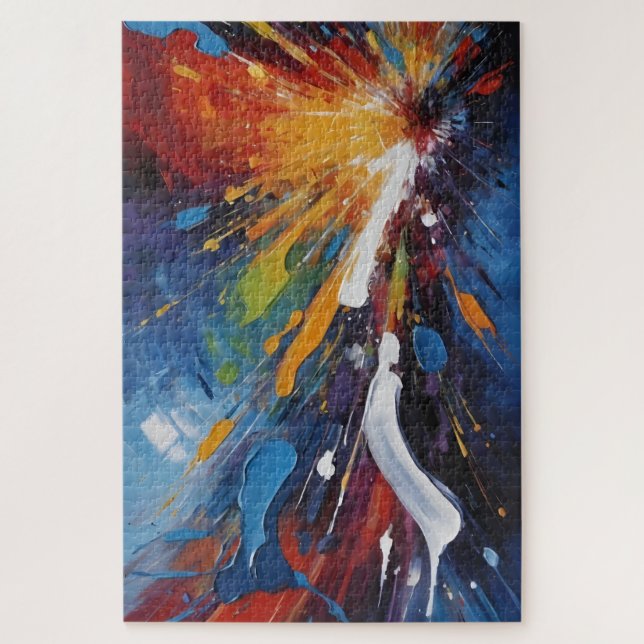 Dynamic Abstract Explosion Colorful Oil Painting (Vertikal)