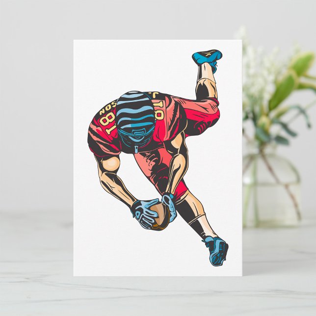 Dynamic American Football Player Touchdown Einladung (Von Creator hochgeladen)