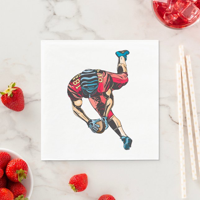 Dynamic American Football Player Touchdown Serviette (Von Creator hochgeladen)