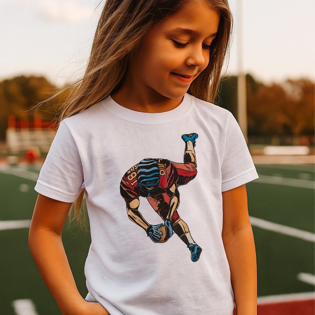 Dynamic American Football Player Touchdown T-Shirt (Von Creator hochgeladen)