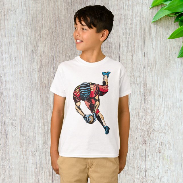 Dynamic American Football Player Touchdown T-Shirt (Von Creator hochgeladen)