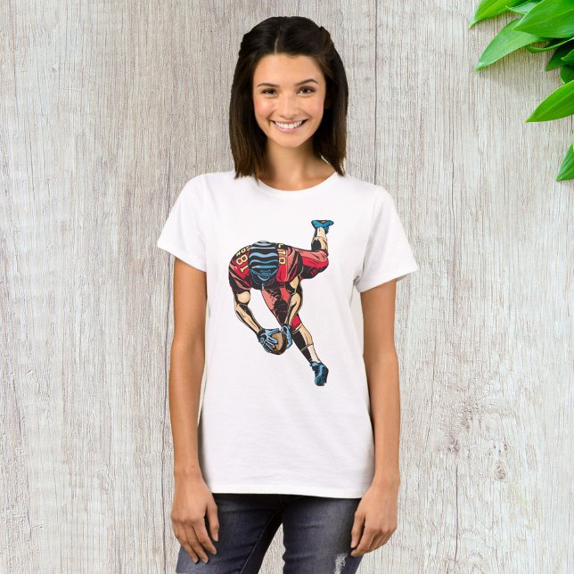 Dynamic American Football Player Touchdown T-Shirt (Von Creator hochgeladen)