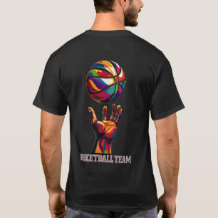 Dynamic Basketball Team Hand and Ball Illustration T-Shirt