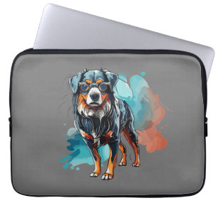 Dynamic Bernese Dok Zeichnend Aquarelltuch Laptopschutzhülle
