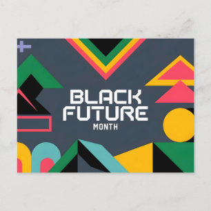Dynamic Black Future Month Abstrakt Geometric Des Feiertagspostkarte
