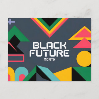 Dynamic Black Future Month Abstrakt Geometric Des Feiertagspostkarte