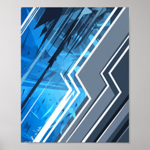 Dynamic Blue Abstrakt Geometric Streams Design Poster