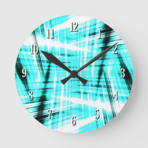 Dynamic blue streaked background runde wanduhr
