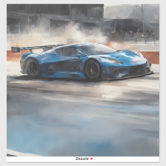 Dynamic Blue Urban Race Scene Aufkleber (Blatt)