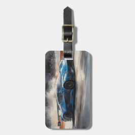 Dynamic Blue Urban Race Scene Gepäckanhänger