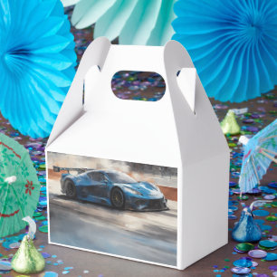 Dynamic Blue Urban Race Scene Geschenkschachtel