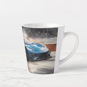 Dynamic Blue Urban Race Scene Milchtasse