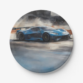 Dynamic Blue Urban Race Scene Pappteller