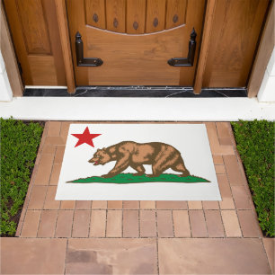 Dynamic California State Flag Graphic on a Fußmatte