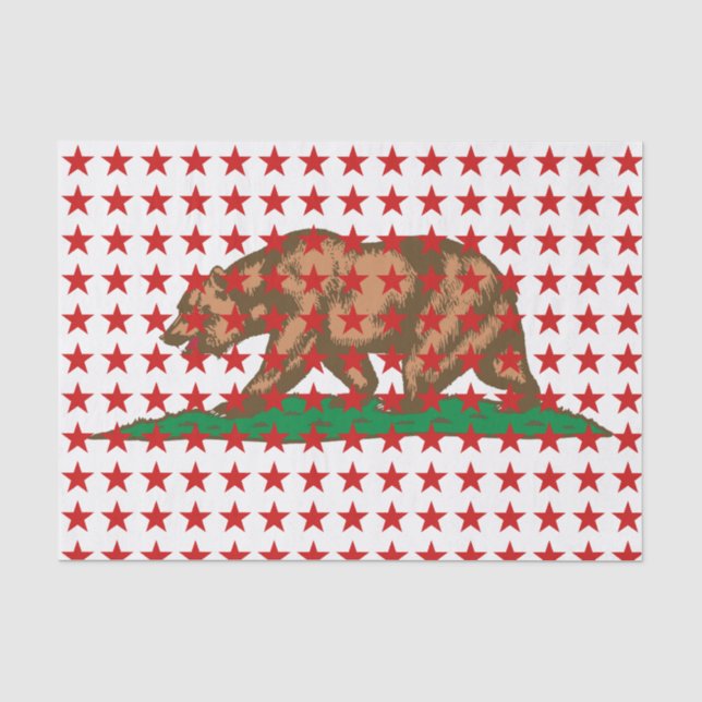 Dynamic California State Flag Graphic on a Seidenpapier (Vorderseite)
